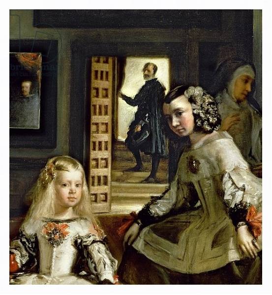 Постер Las Meninas or The Family of Philip IV, c.1656 4 с типом исполнения На холсте в раме в багетной раме 221-03