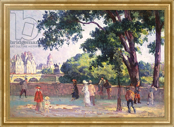 Постер Quai de l'Institut and Place Dauphine seen from the Quai du Louvre, 1904 с типом исполнения На холсте в раме в багетной раме NA033.1.051