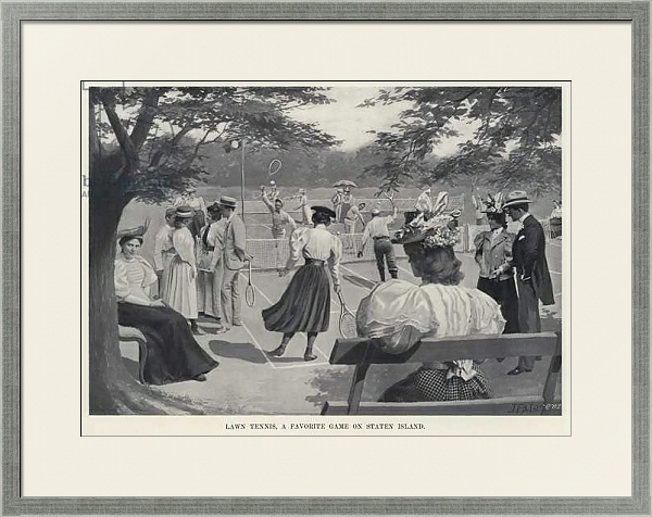 Постер Lawn Tennis, a Favorite Game on Staten Island с типом исполнения Под стеклом в багетной раме 1727.2510