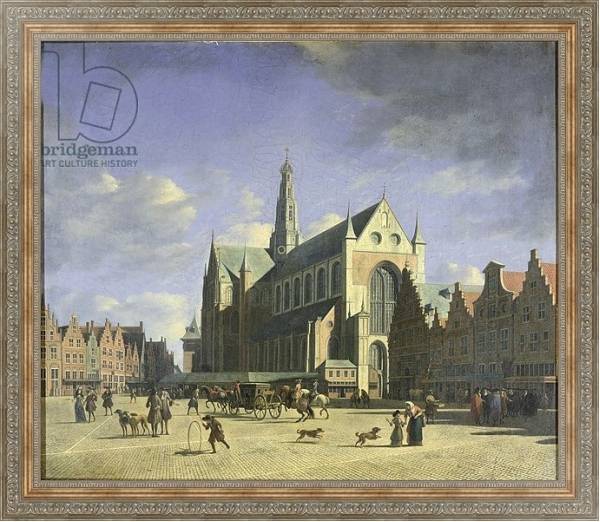 Постер The Groote Markt Haarlem с типом исполнения На холсте в раме в багетной раме 484.M48.310