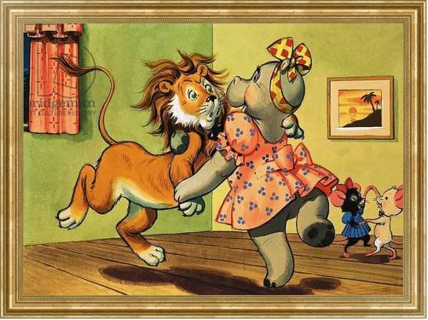 Постер Leo the Friendly Lion 14 с типом исполнения На холсте в раме в багетной раме NA033.1.051