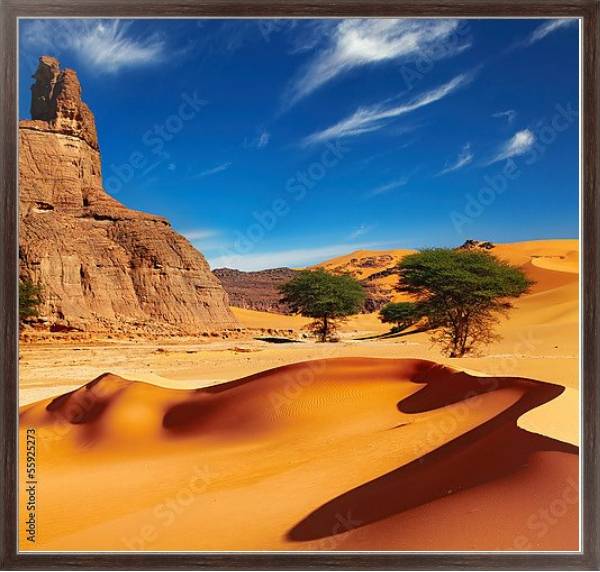 Постер Пустыня Сахара, Алжир с типом исполнения На холсте в раме в багетной раме 221-02