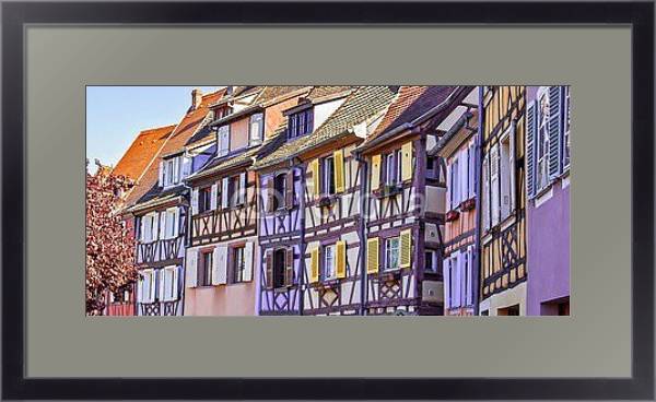 Постер Франция, Эльзас. Типичные дома Эльзаса с типом исполнения Под стеклом в багетной раме 221-01