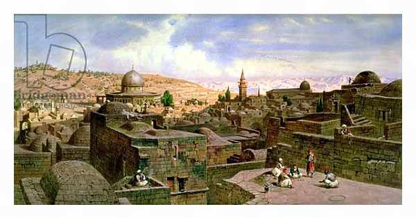 Постер A View of Jerusalem, with the Dome of the Holy Rock, 1864 с типом исполнения На холсте в раме в багетной раме 221-03