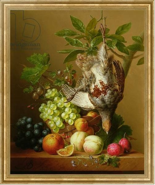 Постер Still Life with Fruit and a Dead Partridge с типом исполнения На холсте в раме в багетной раме NA033.1.051