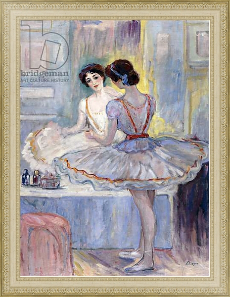 Постер Miss Zambelli in her Dressing Room; Mademoiselle Zambelli dans sa Loge, 1912 с типом исполнения На холсте в раме в багетной раме 484.M48.725