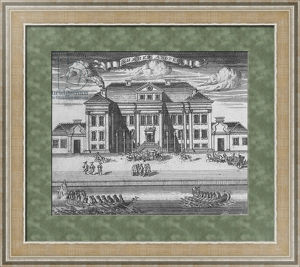 Постер St. Petersburg. View of the Winter Palace of Peter I, 1716 с типом исполнения Акварель в раме в багетной раме 485.M40.584