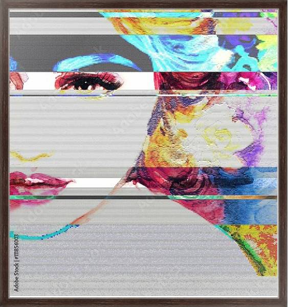 Постер Женское лицо 2 с типом исполнения На холсте в раме в багетной раме 221-02