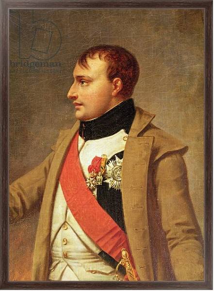 Постер Detail of Napoleon meeting Francis II after the Battle of Austerlitz, c.1812 с типом исполнения На холсте в раме в багетной раме 221-02