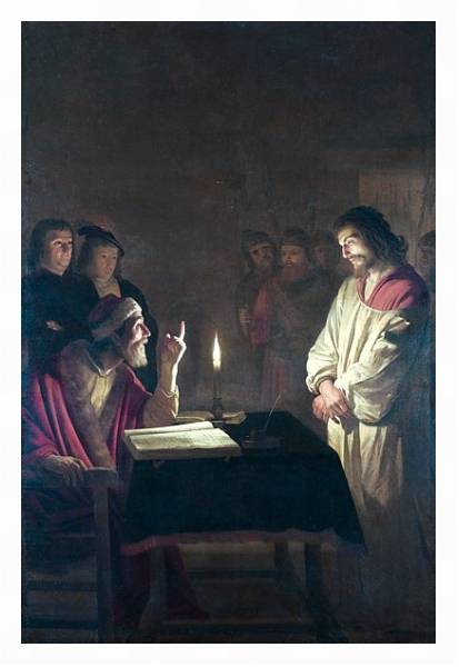 Постер Христос перед верховным жрецом с типом исполнения На холсте в раме в багетной раме 221-03