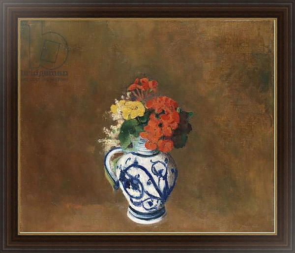 Постер Flowers in a Blue Vase, c.1900 с типом исполнения На холсте в раме в багетной раме 1.023.151