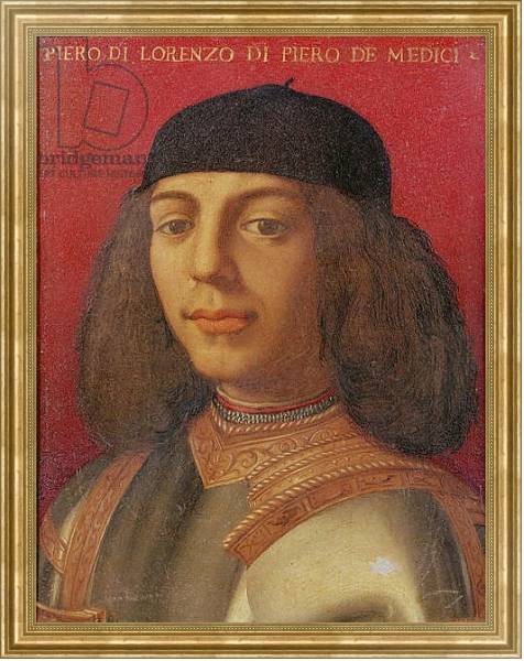 Постер Portrait of Piero di Lorenzo de Medici с типом исполнения На холсте в раме в багетной раме NA033.1.051