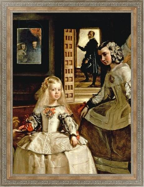 Постер Las Meninas, detail of the Infanta Margarita and her maid, 1656 с типом исполнения На холсте в раме в багетной раме 484.M48.310