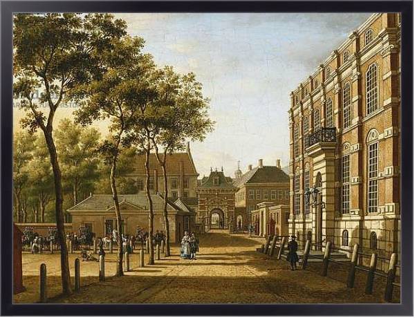 Постер The Hague: the Mauritspoort and the Binnenhof Seen Across the Plein, 1773 с типом исполнения На холсте в раме в багетной раме 221-01