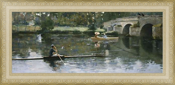 Постер The Bridge at Grez, 1883 с типом исполнения На холсте в раме в багетной раме 484.M48.725