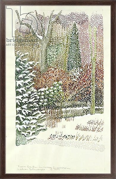 Постер Front Garden in Heavy Snowstorm с типом исполнения На холсте в раме в багетной раме 221-02