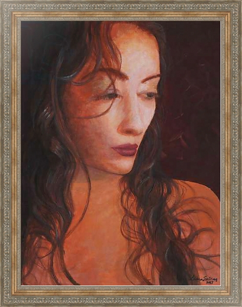 Постер Lost girl, portrait,, painting с типом исполнения На холсте в раме в багетной раме 484.M48.310