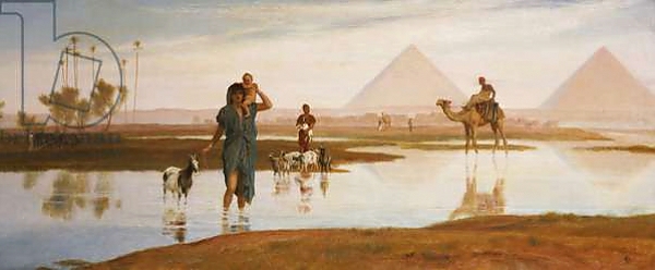 Постер Overflow of the Nile, with the Pyramids с типом исполнения На холсте без рамы