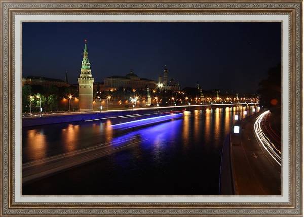 Постер Москва, Кремль с типом исполнения На холсте в раме в багетной раме 595.M52.330