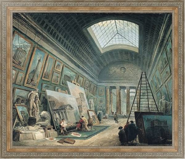 Постер A Museum Gallery with Ancient Roman Art, before 1800 с типом исполнения На холсте в раме в багетной раме 484.M48.310