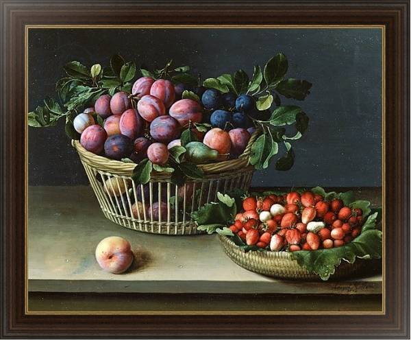 Постер Basket of Plums and Basket of Strawberries, 1632 с типом исполнения На холсте в раме в багетной раме 1.023.151