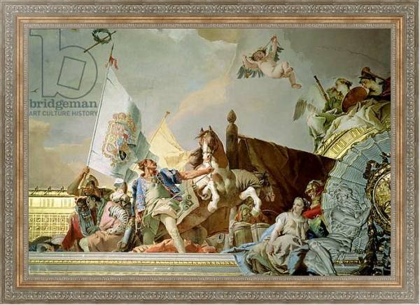 Постер The Glory of Spain I, from the Ceiling of the Throne Room, 1764 с типом исполнения На холсте в раме в багетной раме 484.M48.310