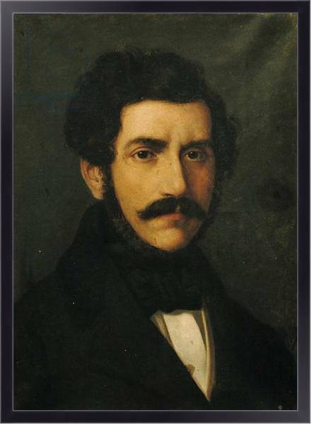 Постер Portrait of Gaetano Donizetti с типом исполнения На холсте в раме в багетной раме 221-01
