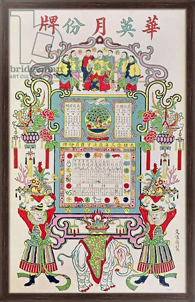 Постер Calendar for Year 23 of the Reign of Emperor Guang Xu 1897 с типом исполнения На холсте в раме в багетной раме 221-02