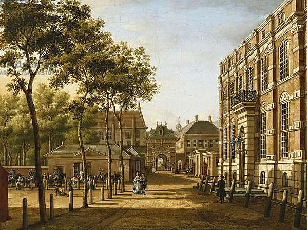 Постер The Hague: the Mauritspoort and the Binnenhof Seen Across the Plein, 1773 с типом исполнения На холсте без рамы