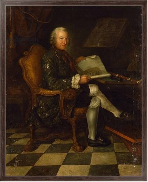 Постер Isaac Egmont von Chasot at his Desk, 1750 с типом исполнения На холсте в раме в багетной раме 221-02