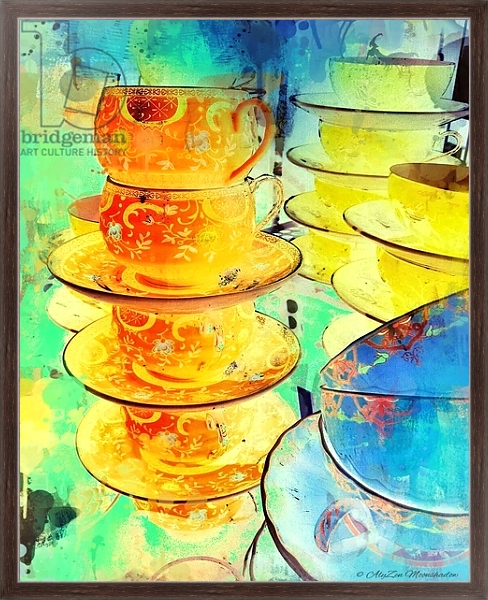 Постер Orange and Gold Stack, 2014, с типом исполнения На холсте в раме в багетной раме 221-02