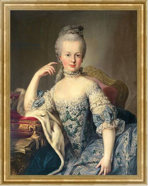 Постер Archduchess Marie Antoinette Habsburg-Lotharingen 1767-68 с типом исполнения На холсте в раме в багетной раме NA033.1.051