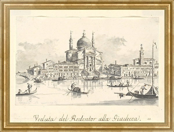 Постер The Church of the Redentore from the Giudecca Canal с типом исполнения На холсте в раме в багетной раме NA033.1.051