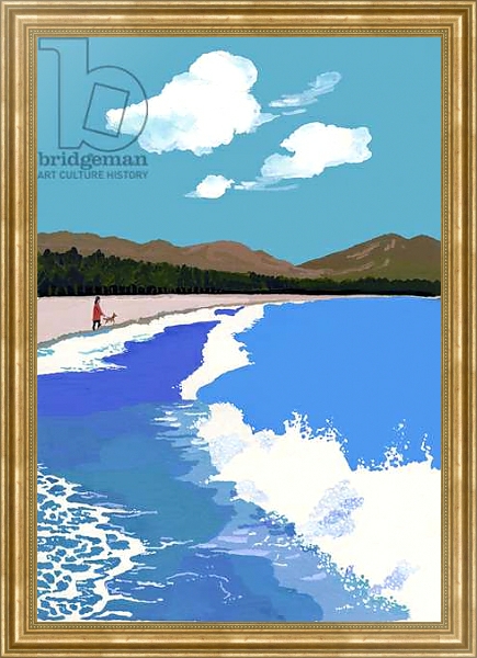 Постер Beach and Pine Forest с типом исполнения На холсте в раме в багетной раме NA033.1.051