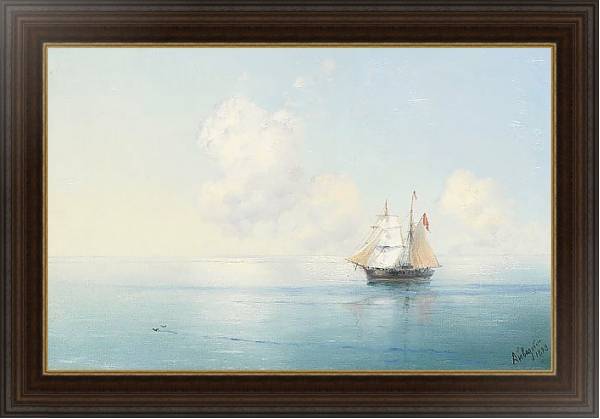 Постер Тихое утро на море с типом исполнения На холсте в раме в багетной раме 1.023.151