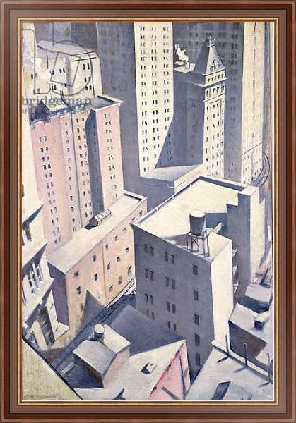 Постер Looking Down on Downtown, 1920 с типом исполнения На холсте в раме в багетной раме 35-M719P-83