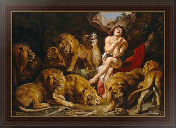 Постер Daniel and the Lions Den, c.1615 с типом исполнения На холсте в раме в багетной раме 1.023.151