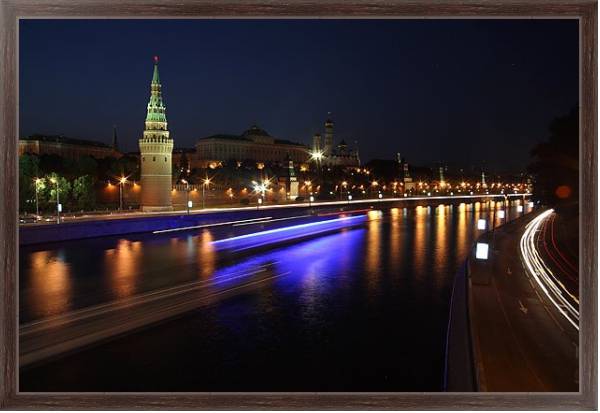 Постер Москва, Кремль с типом исполнения На холсте в раме в багетной раме 221-02