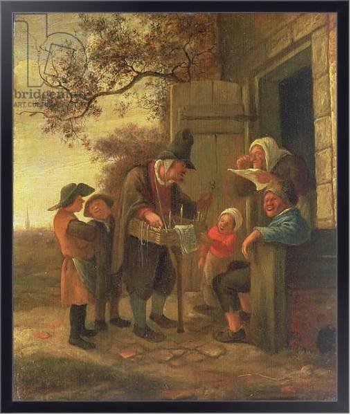 Постер A Pedlar selling Spectacles outside a Cottage, c.1650-53 с типом исполнения На холсте в раме в багетной раме 221-01