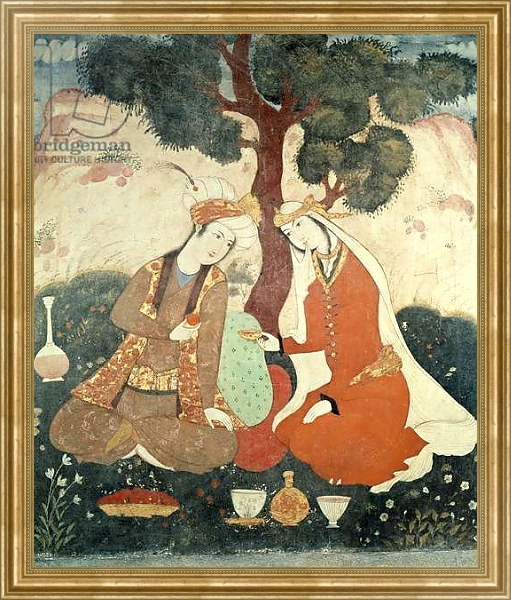Постер Scene galante from the era of Shah Abbas I, 1585-1627 с типом исполнения На холсте в раме в багетной раме NA033.1.051