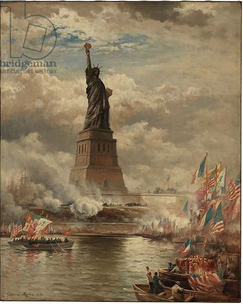 Постер The Unveiling of the Statue of Liberty, Enlightening the World, 1886 с типом исполнения На холсте без рамы
