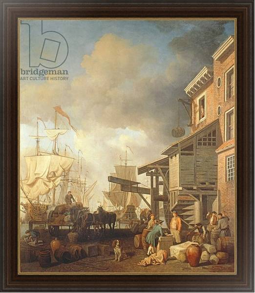 Постер A Thames Wharf, c.1750's с типом исполнения На холсте в раме в багетной раме 1.023.151