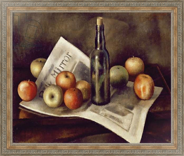Постер Still life with apples, 1921 с типом исполнения На холсте в раме в багетной раме 484.M48.310
