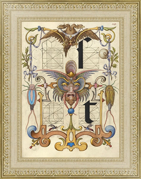 Постер Guide for Constructing the Letters s and t с типом исполнения Акварель в раме в багетной раме 484.M48.725