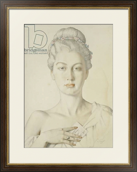 Постер Imaginary Portrait of Cécile de Volanges in Choderlos de Laclos's 'Liaisons dangereuses', 1934 с типом исполнения Под стеклом в багетной раме 1.023.036