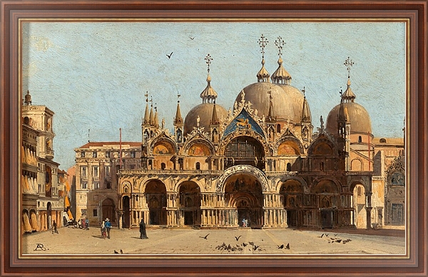 Постер Venice, La facciata della Basilica S. Marco с типом исполнения На холсте в раме в багетной раме 35-M719P-83