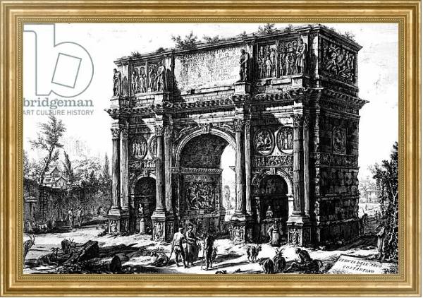 Постер A View of the Arch of Constantine, from the 'Views of Rome' series, c.1760 с типом исполнения На холсте в раме в багетной раме NA033.1.051