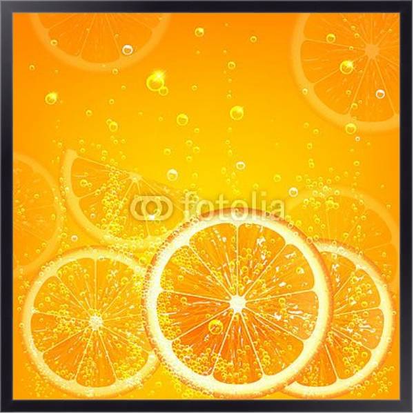 Постер Апельсиновый сок 4 с типом исполнения На холсте в раме в багетной раме 221-01
