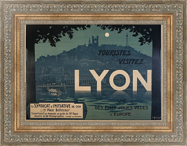 Постер Lyon, une des plus jolies villes d’Europe с типом исполнения На холсте в раме в багетной раме 484.M48.310