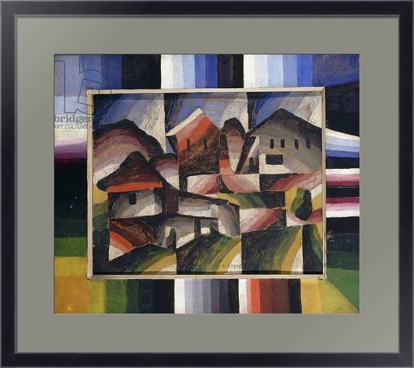 Постер House in the Landscape; Hauser in Landschaft, c.1920 с типом исполнения Под стеклом в багетной раме 221-01
